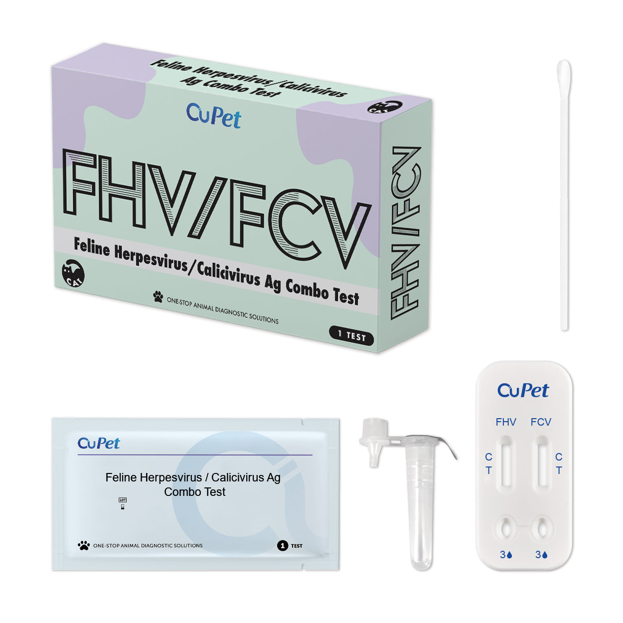 CuPet Feline Herpesvirus/Calicivirus (FHV/FCV) Ag Combo Test